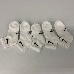 Nike Kids Everyday Ankle White XS Socks 5 Pairs